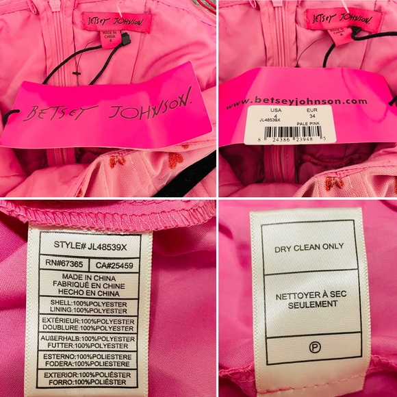 Betsey Johnson Classically Pink Heart Dress Size 4 Valentine's Red Glitter NEW - Picture 15 of 16